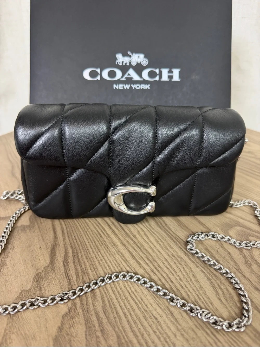 Coach black quilted